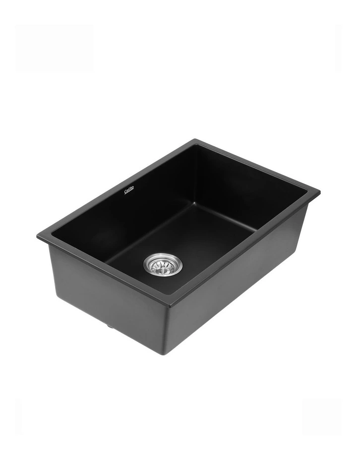 Granite Stone Kitchen Sink 70x45cm in Black image 1