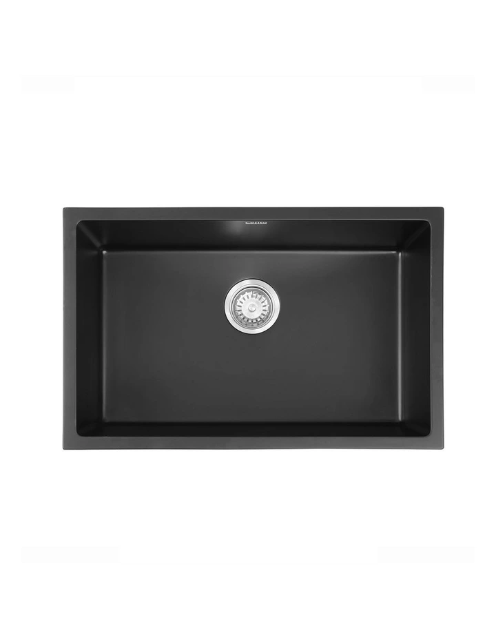Granite Stone Kitchen Sink 70x45cm in Black image 2