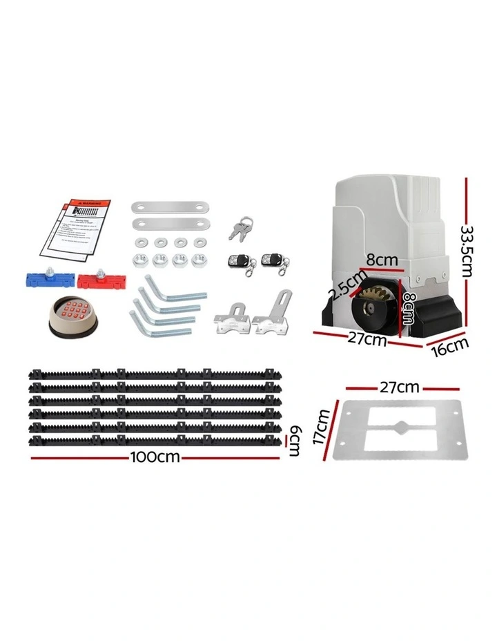 Automatic Sliding Gate Opener Kit Keypad 6M 1800kg in White image 2