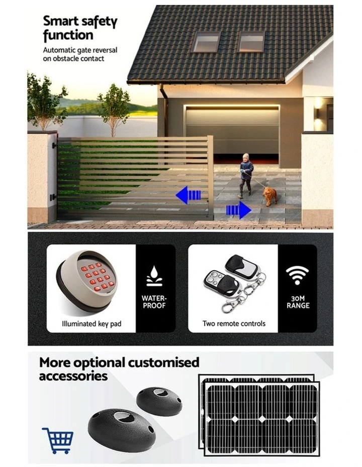 Automatic Sliding Gate Opener Kit Keypad 6M 1800kg in White image 7