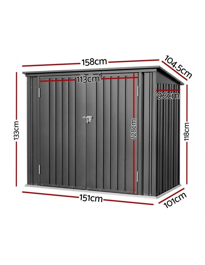 Outdoor Garden Shed Storage in Grey image 4