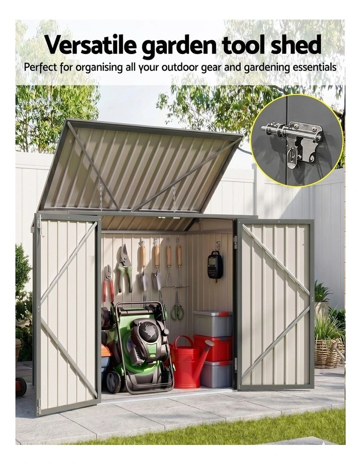 Outdoor Garden Shed Storage in Grey image 5