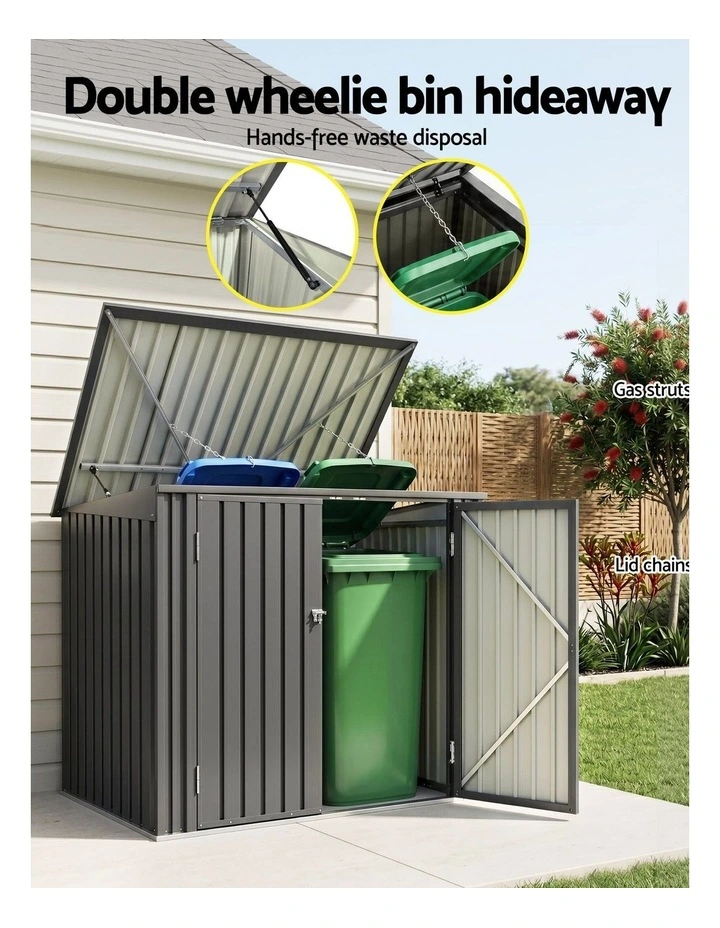 Outdoor Garden Shed Storage in Grey image 6