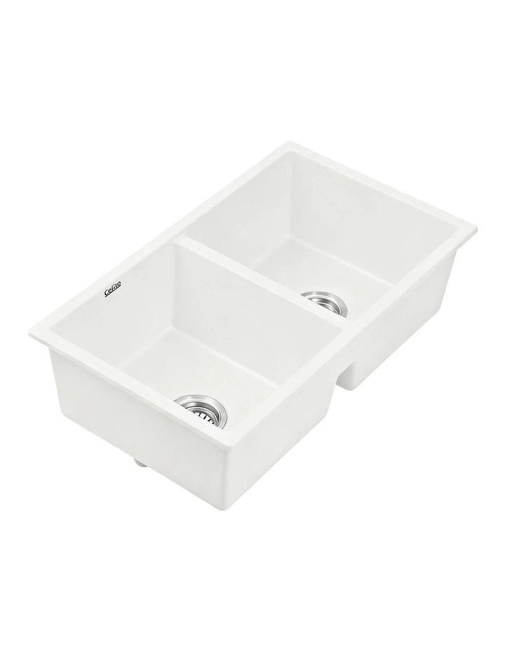Granite Kitchen Sink 77x45cm in White image 1