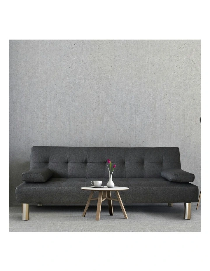 Fabric 2 Seater Sofia 2 in 1 Indoor Sofa in Grey image 2