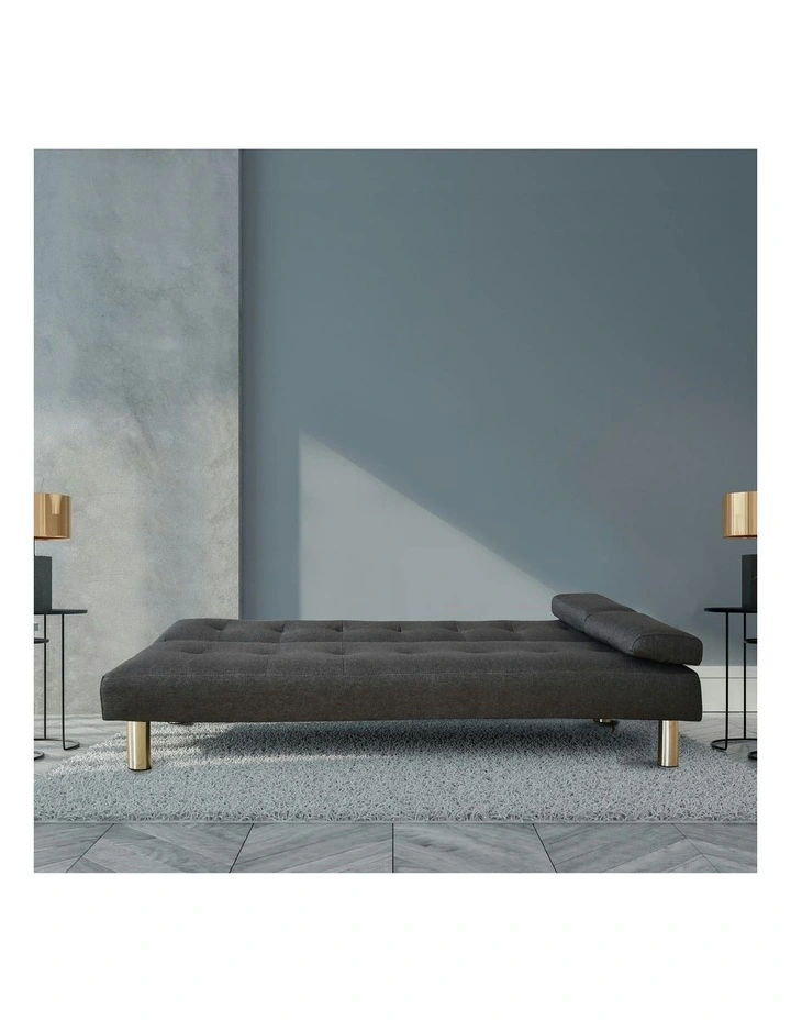 Fabric 2 Seater Sofia 2 in 1 Indoor Sofa in Grey image 4