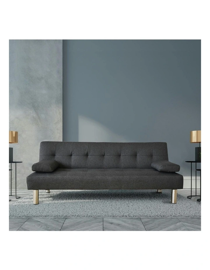 Fabric 2 Seater Sofia 2 in 1 Indoor Sofa in Grey image 5