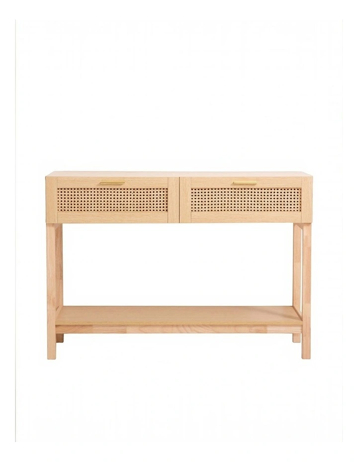 Santiago Rattan Console Table in Oak image 1
