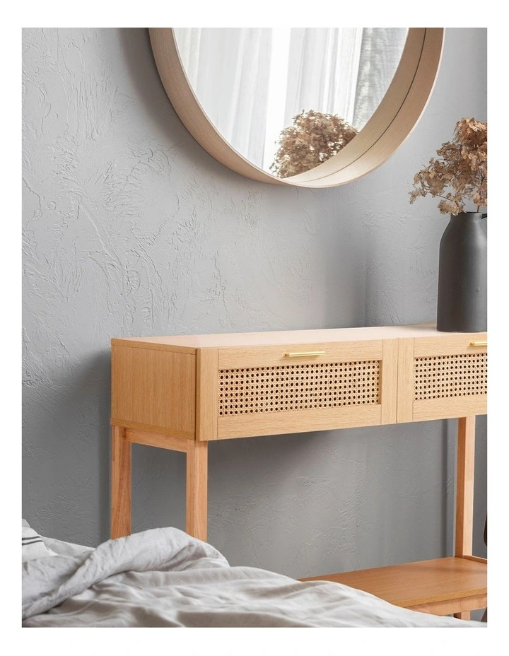 Santiago Rattan Console Table in Oak image 3