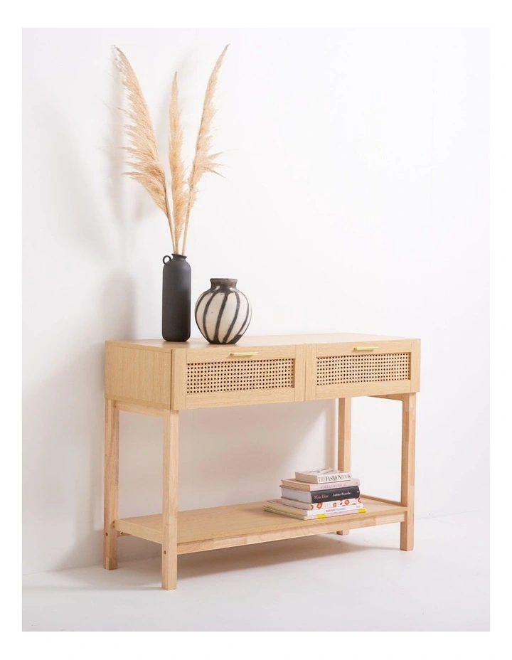 Santiago Rattan Console Table in Oak image 4