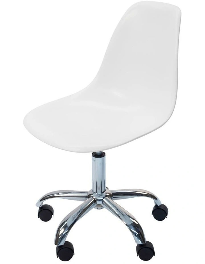 Replica Eames Plastic DSW, DSR Desk Chair in White image 2