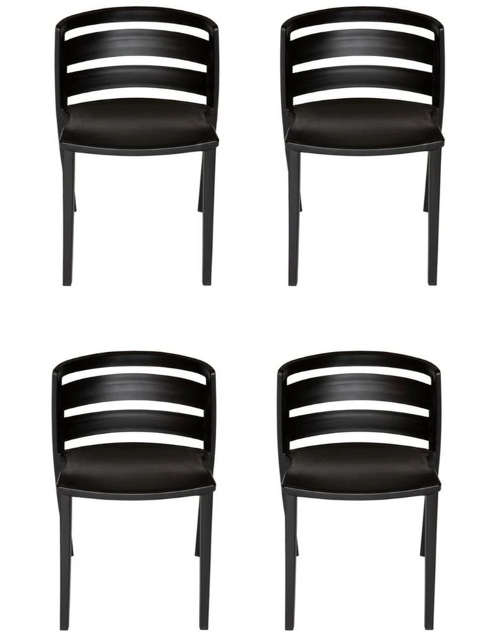Mario Plastic Chair Pack Of 4 in Black image 1