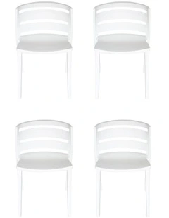 Mario Plastic Chair Pack Of 4 in White