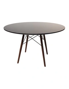 Replica Eames Eiffel Round Wood Dining Table 120cm in Brown