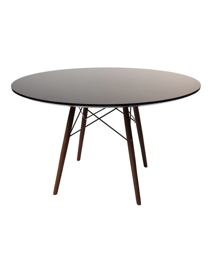 Replica Eames Eiffel Round Wood Dining Table 120cm in Brown image 1
