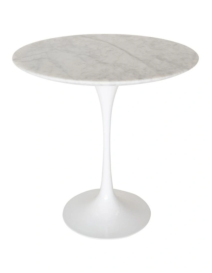 Replica Eero Saarinen Tulip Round Marble Side Table in White image 1