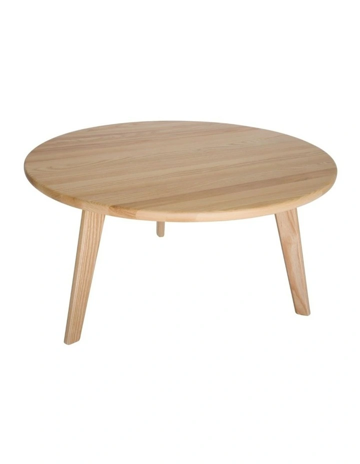 Replica Hans Wegner CH008 Round Wood Coffee Table in Beige image 1