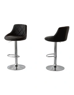 Diamond Style Padded Leather Barstools 2 in Black