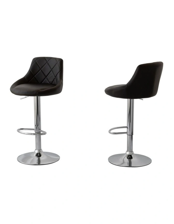 Diamond Style Padded Leather Barstools 2 in Black image 1