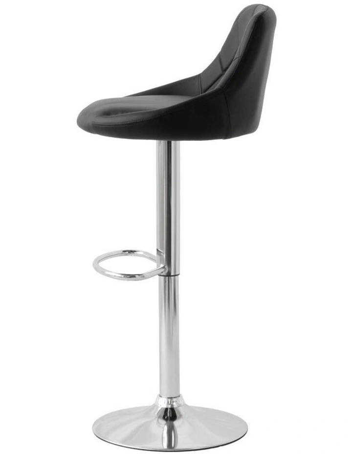 Diamond Style Padded Leather Barstools 2 in Black image 2