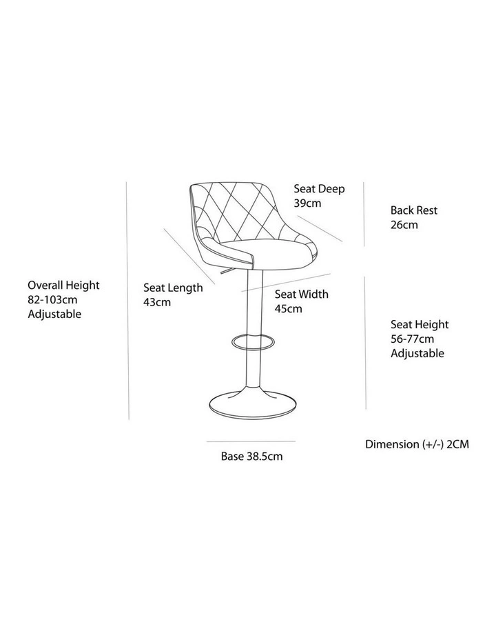 Diamond Style Padded Leather Barstools 2 in Black image 3