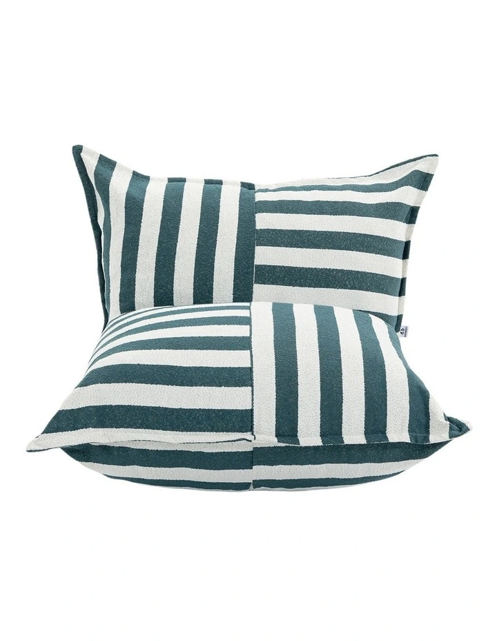 L-Shape Outdoor Boucle Compression Sofa in Green/White image 2