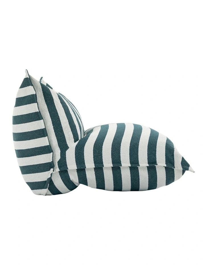 L-Shape Outdoor Boucle Compression Sofa in Green/White image 3