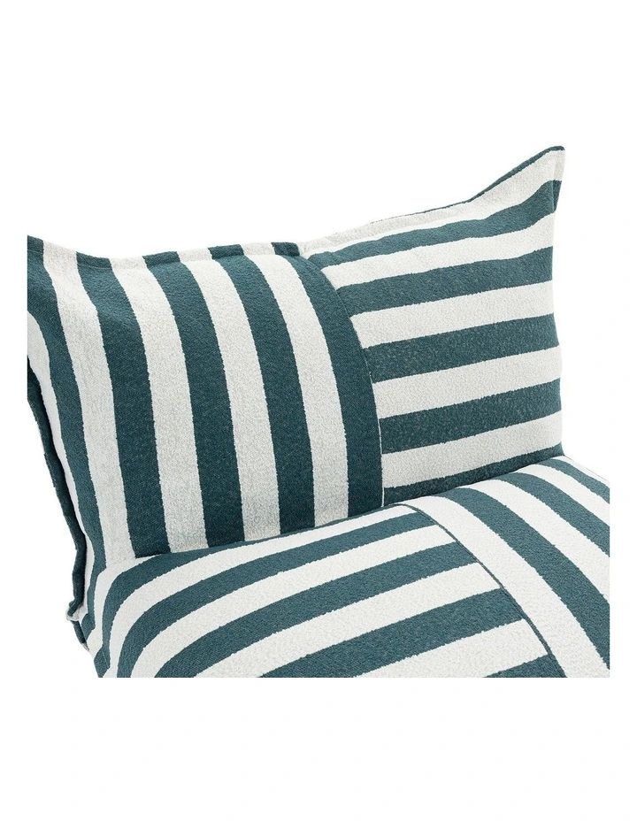 L-Shape Outdoor Boucle Compression Sofa in Green/White image 5