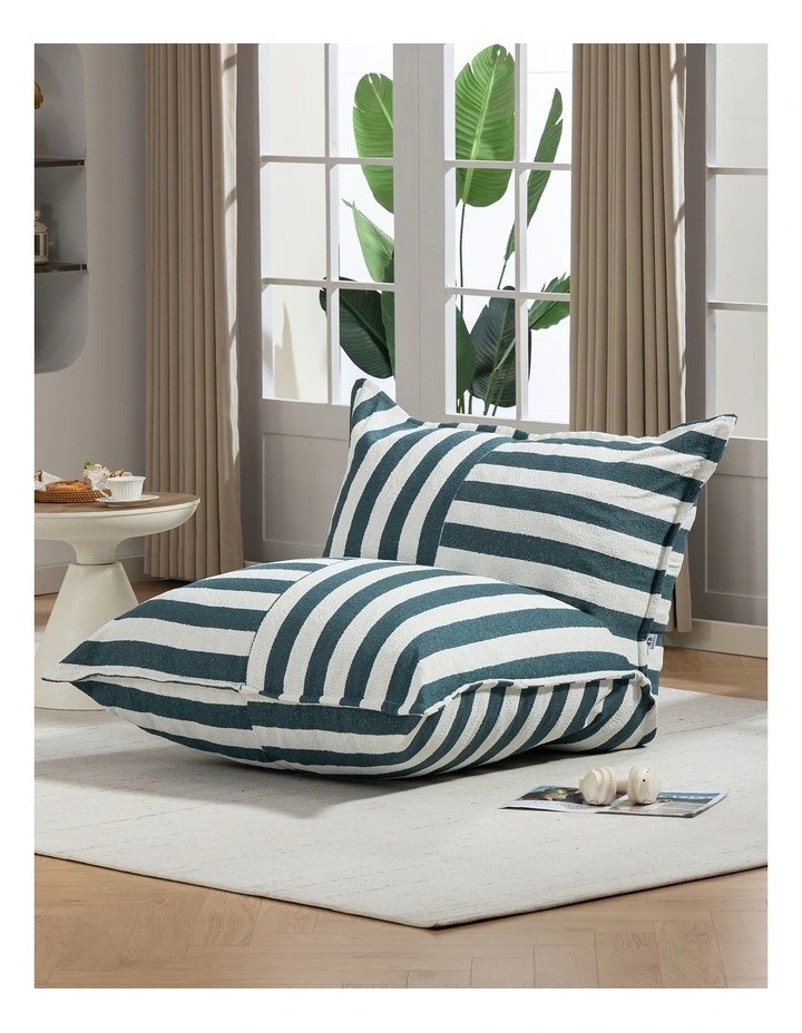 L-Shape Outdoor Boucle Compression Sofa in Green/White image 7