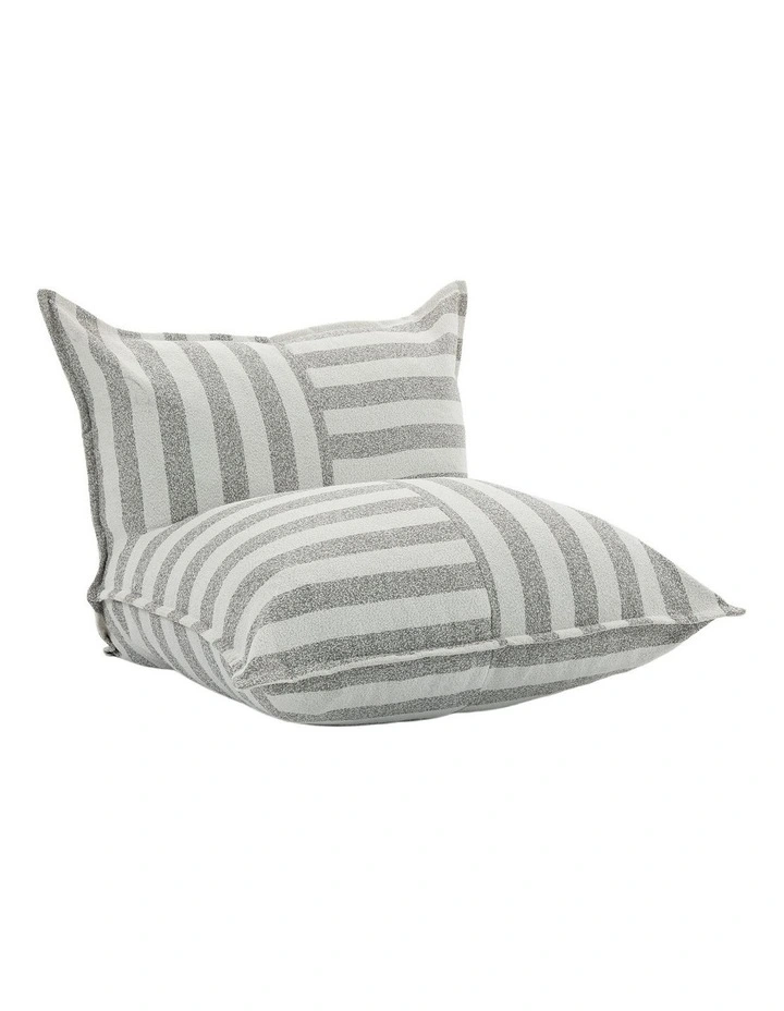 L-Shape Outdoor Boucle Compression Sofa in Grey/White image 1