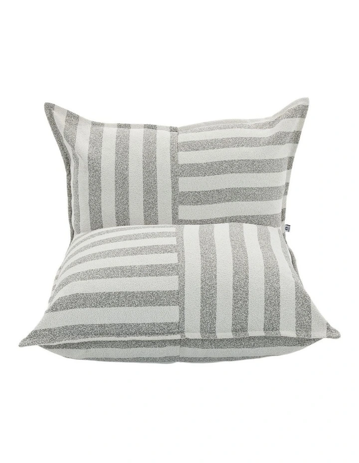 L-Shape Outdoor Boucle Compression Sofa in Grey/White image 2