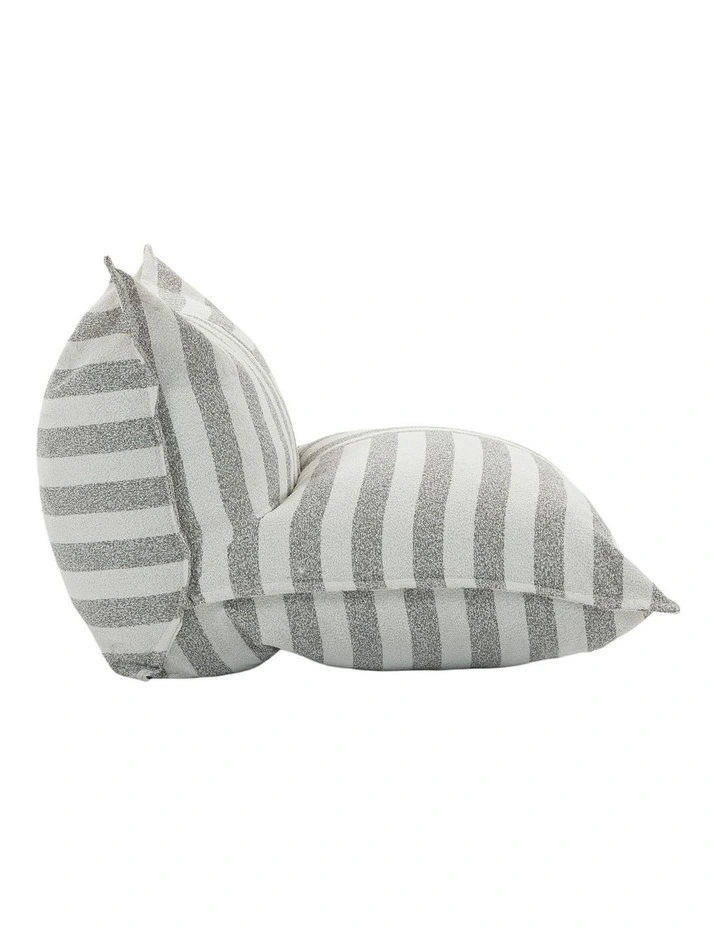 L-Shape Outdoor Boucle Compression Sofa in Grey/White image 3