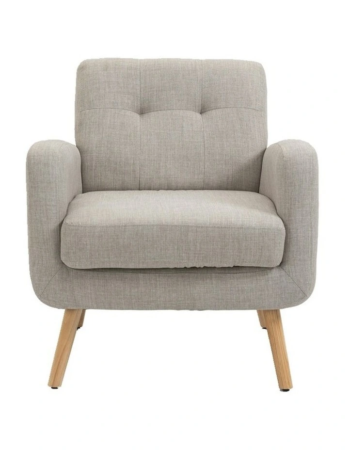 Modern Tub Chair With Upholstered Cushion in Light Grey image 2