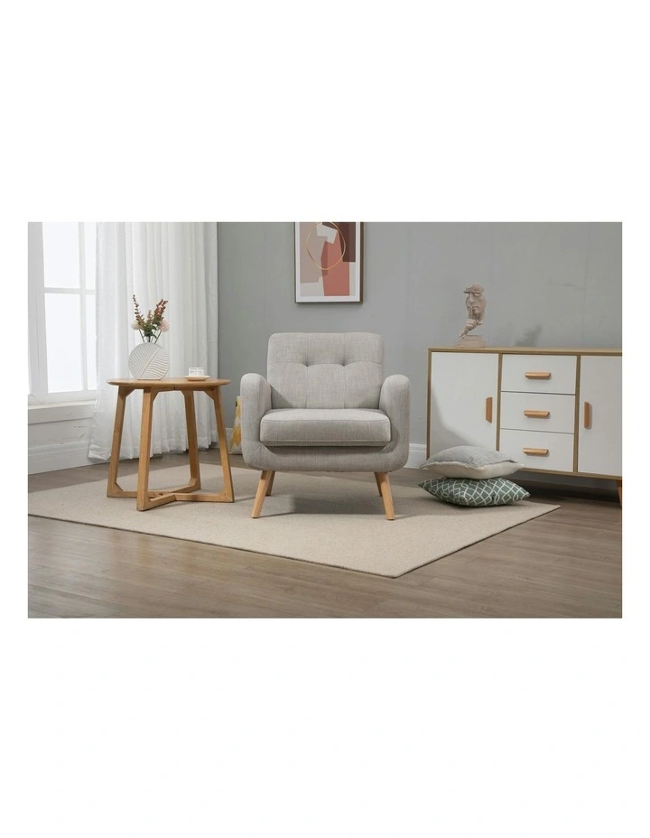 Modern Tub Chair With Upholstered Cushion in Light Grey image 5