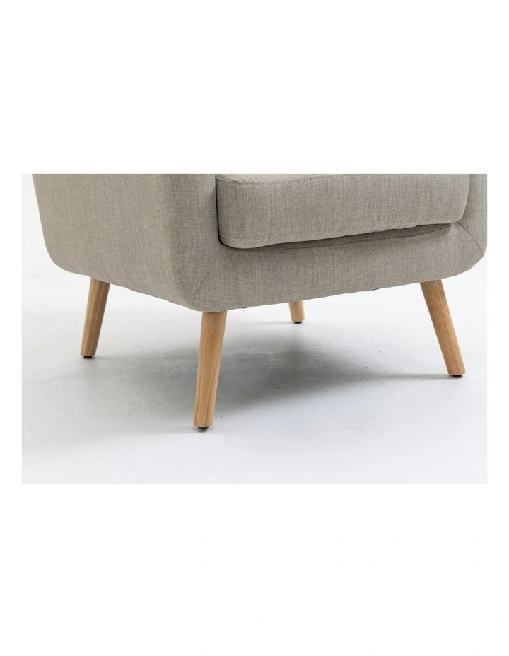 Modern Tub Chair With Upholstered Cushion in Light Grey image 7