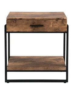 Night Stands with Drawer in Rustic Dark Brown