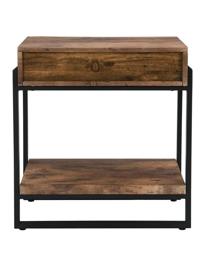 Night Stands with Drawer in Rustic Dark Brown image 3