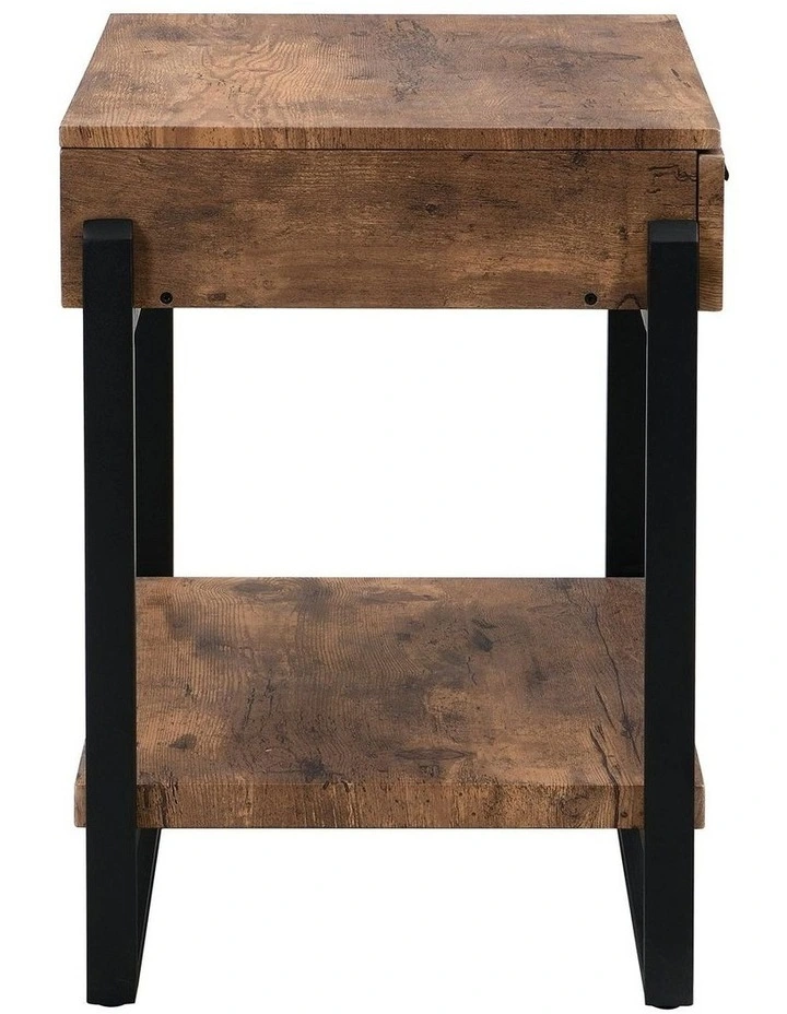 Night Stands with Drawer in Rustic Dark Brown image 5