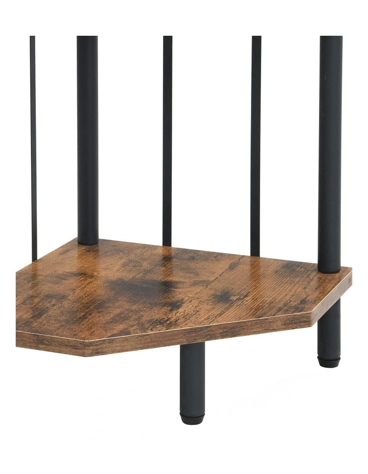 5 Tier Pentagon MDF Corner Display Shelves in Rust Dark Brown image 7