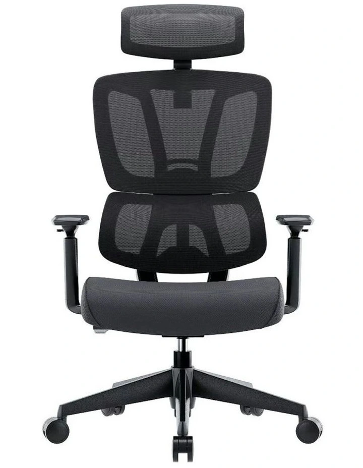 Mecca Ergonomic Mesh Back and Fabric Seat Manager Chair in Black image 1