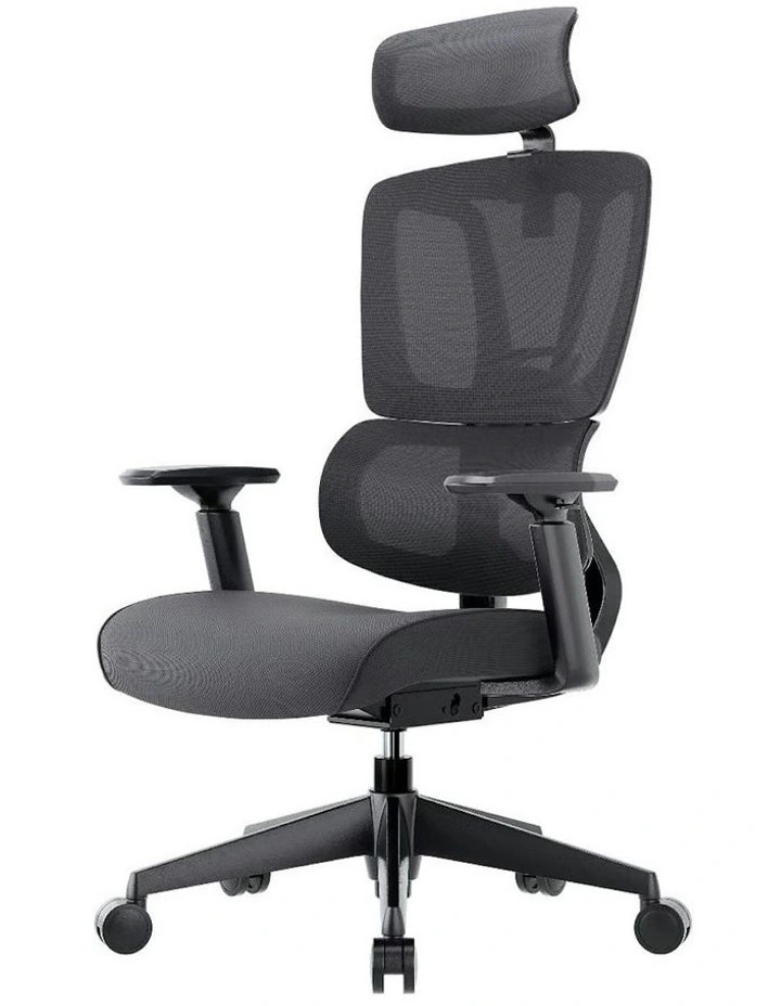 Mecca Ergonomic Mesh Back and Fabric Seat Manager Chair in Black image 2