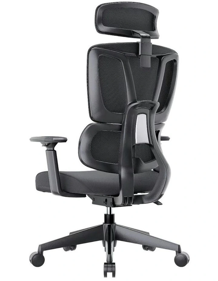 Mecca Ergonomic Mesh Back and Fabric Seat Manager Chair in Black image 3