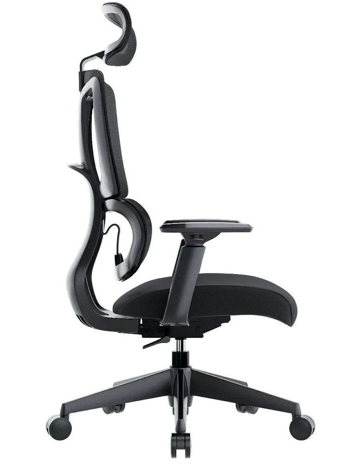 Mecca Ergonomic Mesh Back and Fabric Seat Manager Chair in Black image 5