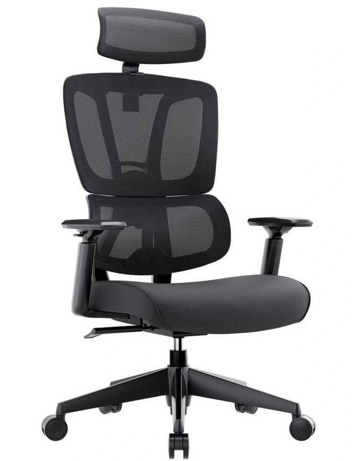 Mecca Ergonomic Mesh Back and Fabric Seat Manager Chair in Black image 6