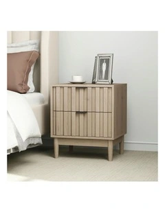 Chaplin 2 Draw Bedside Table in Brown