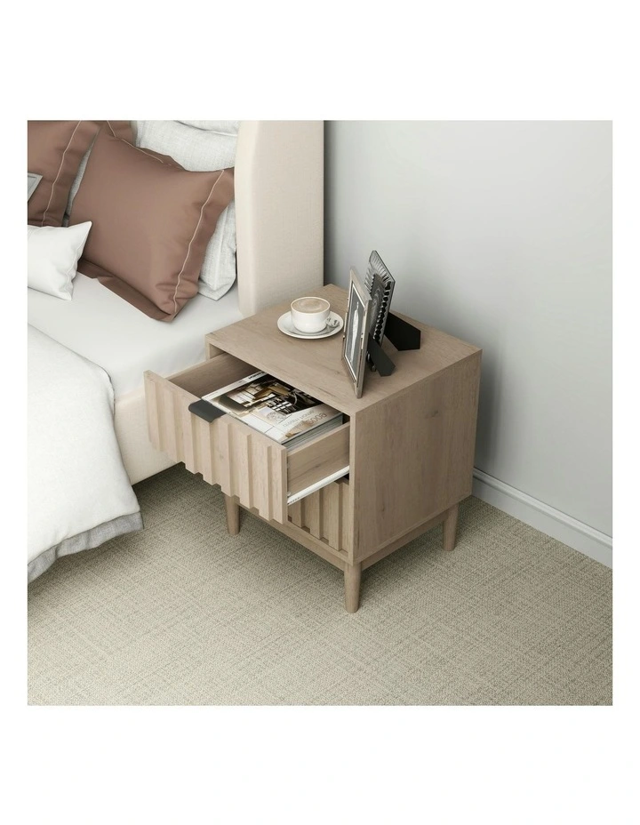 Chaplin 2 Draw Bedside Table in Brown image 3
