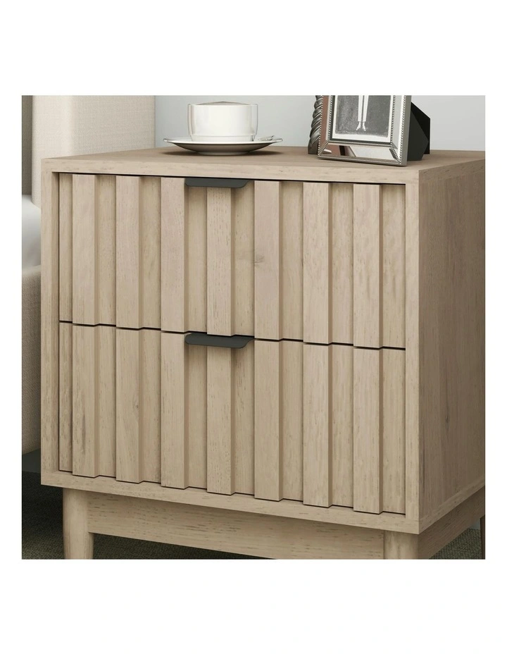 Chaplin 2 Draw Bedside Table in Brown image 4