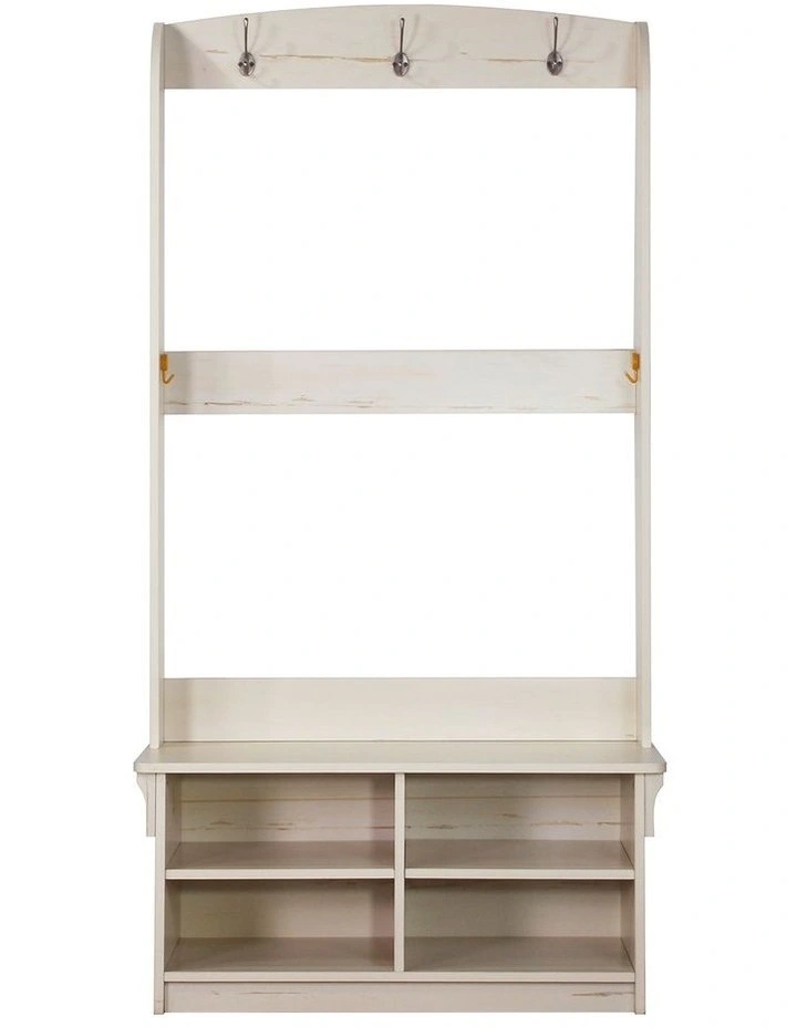Kinman 5 shelf Hall Tree in Antique White image 3