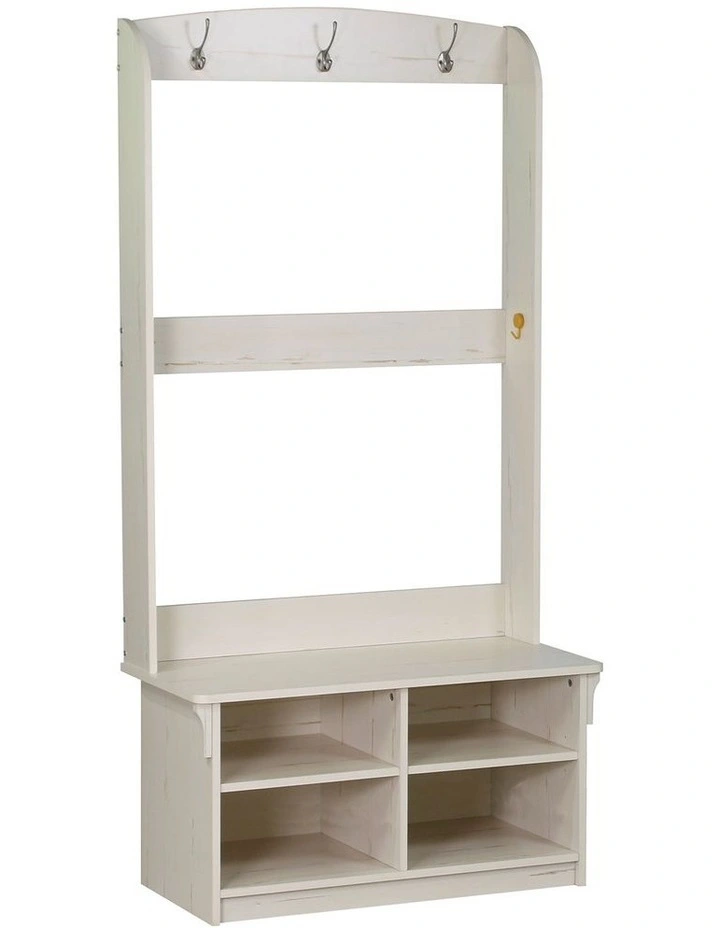 Kinman 5 shelf Hall Tree in Antique White image 4