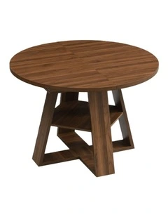 Extendable Round Dining Table 110-150cm in Brown